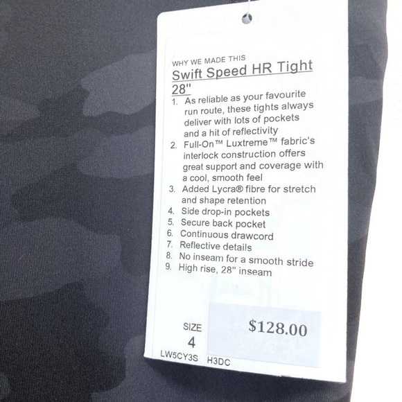 NWT! Lululemon Swift Speed HR Tight 28” Camo 4 - Picture 5 of 5